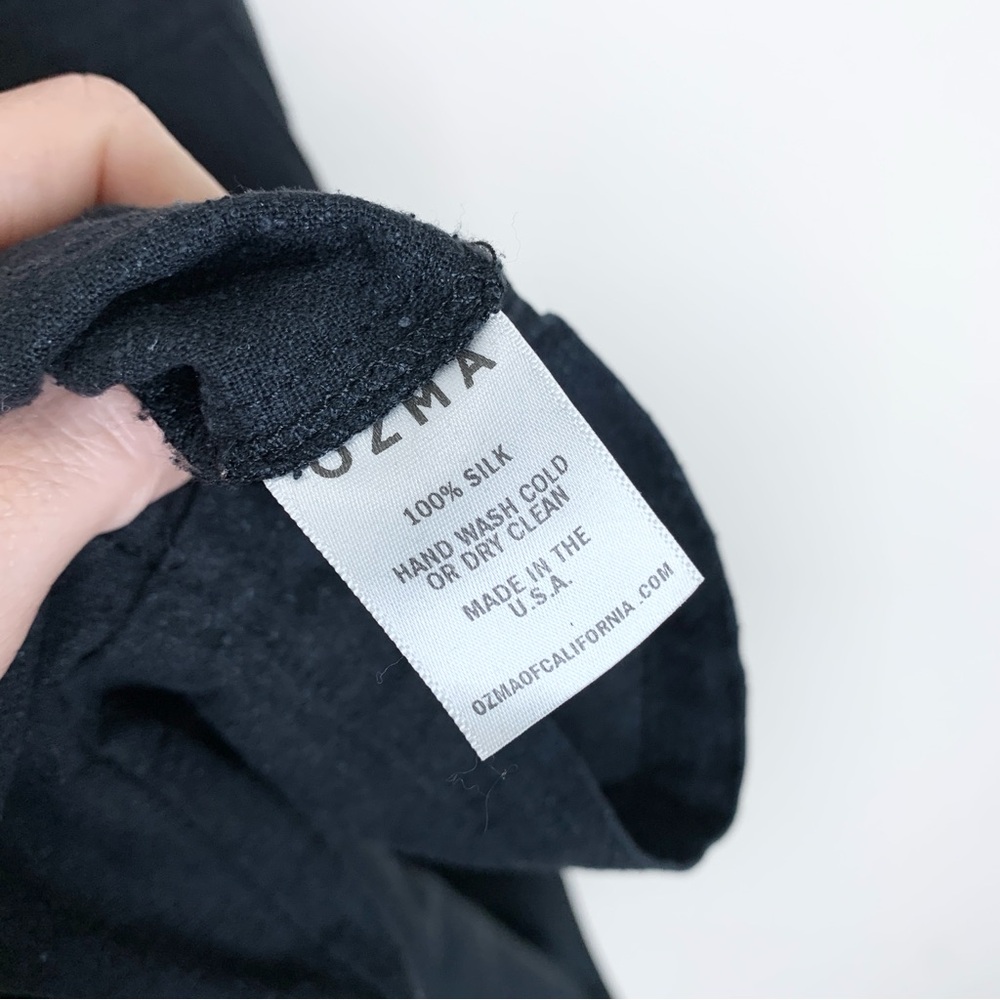 Ozma Coverall Jumpsuit (Sz L) Sleeveless Tapered Crop Raw Silk Noil Black - Picture 13 of 13